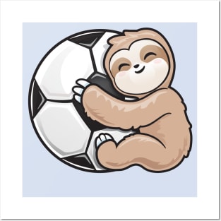 Soccer Adorable Sloth Loves Soccer Posters and Art